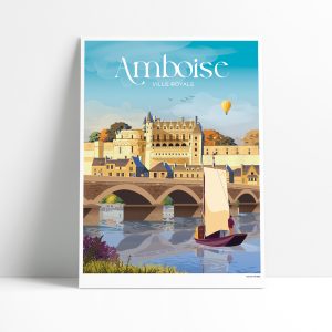 Affiche vintage du château royal d'Amboise