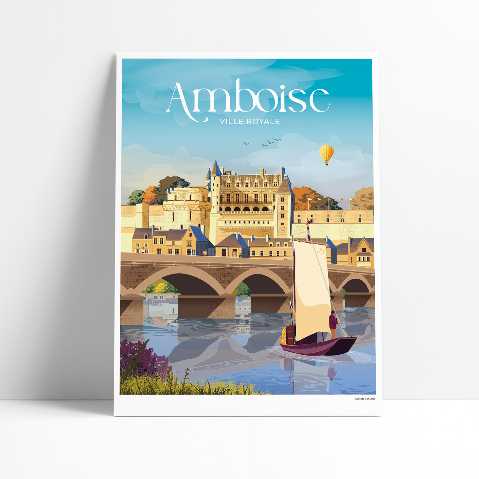 Affiche vintage du château royal d'Amboise