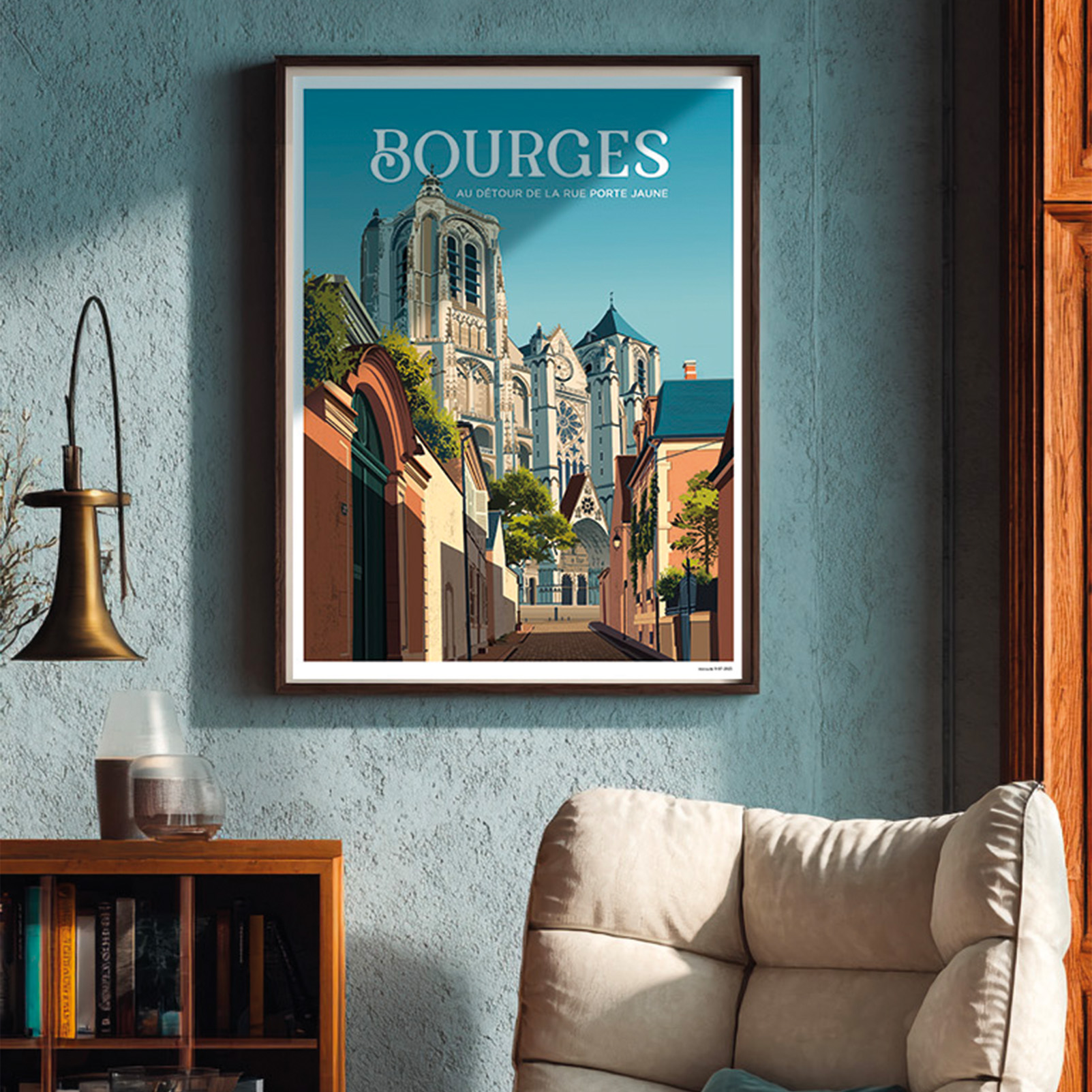 Affiche Bourges - la rue Porte Jaune – Image 2