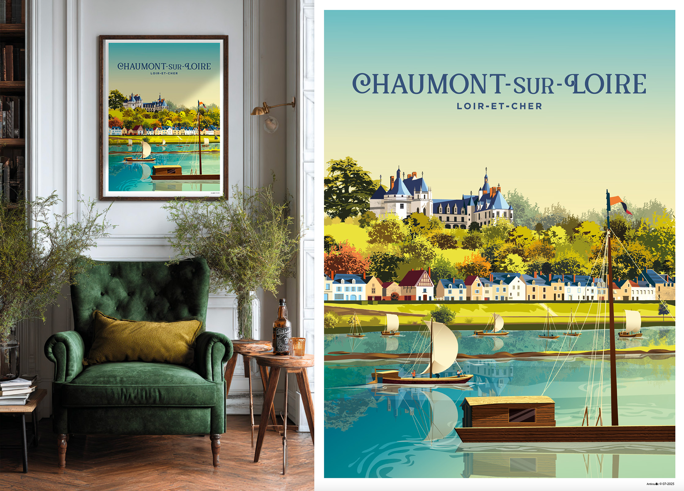 Affiche Chaumont - vue de Loire – Image 2