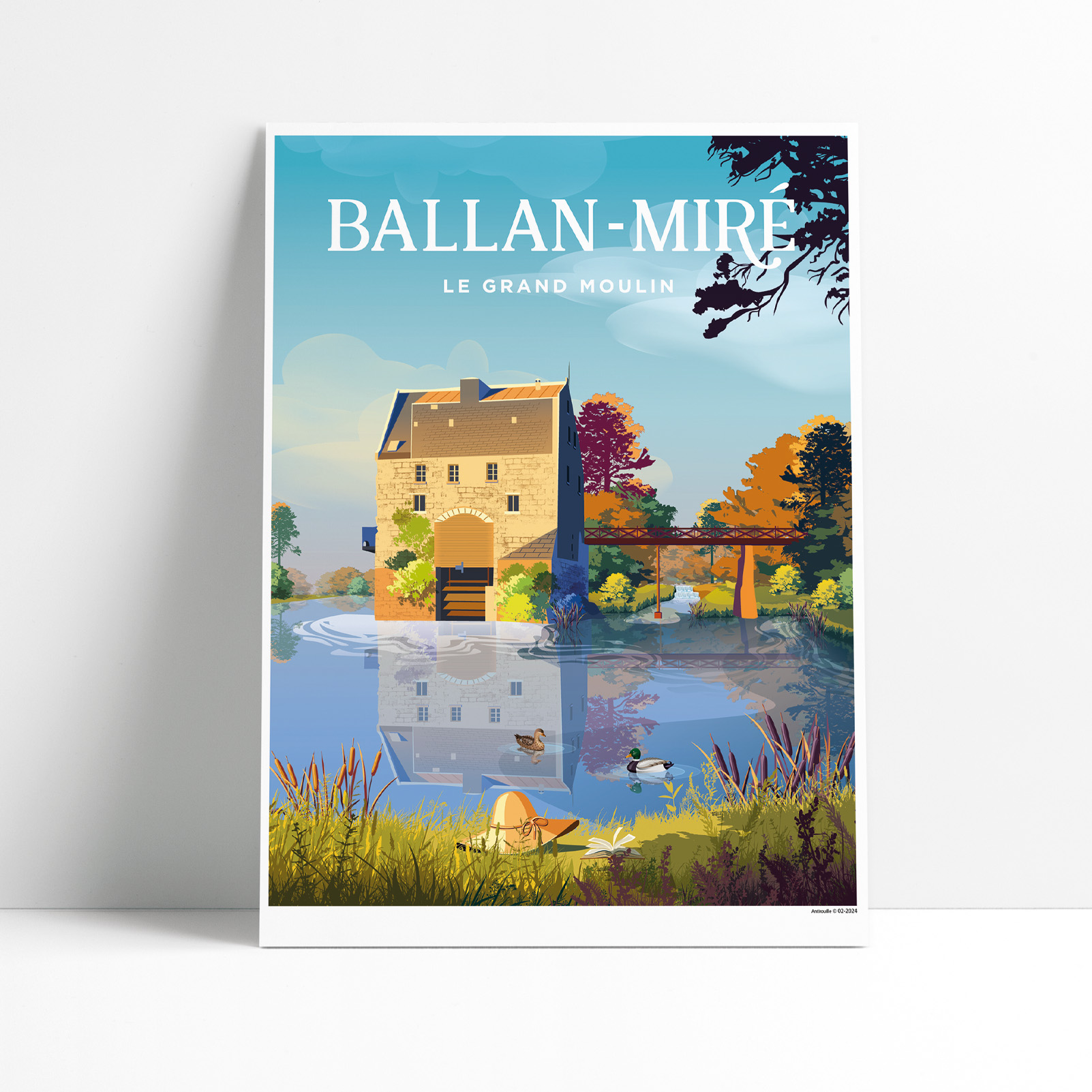 Affiche illustrée du Grand Moulin de Ballan-Miré