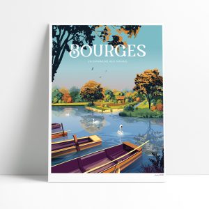 Affiche illustrée des Marais de Bourges