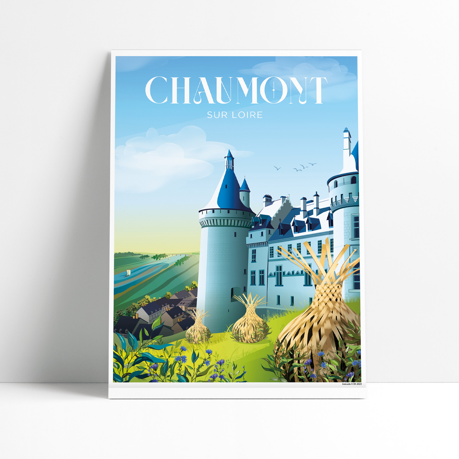 Affiche illustrée des jardins du château de Chaumont-sur-Loire