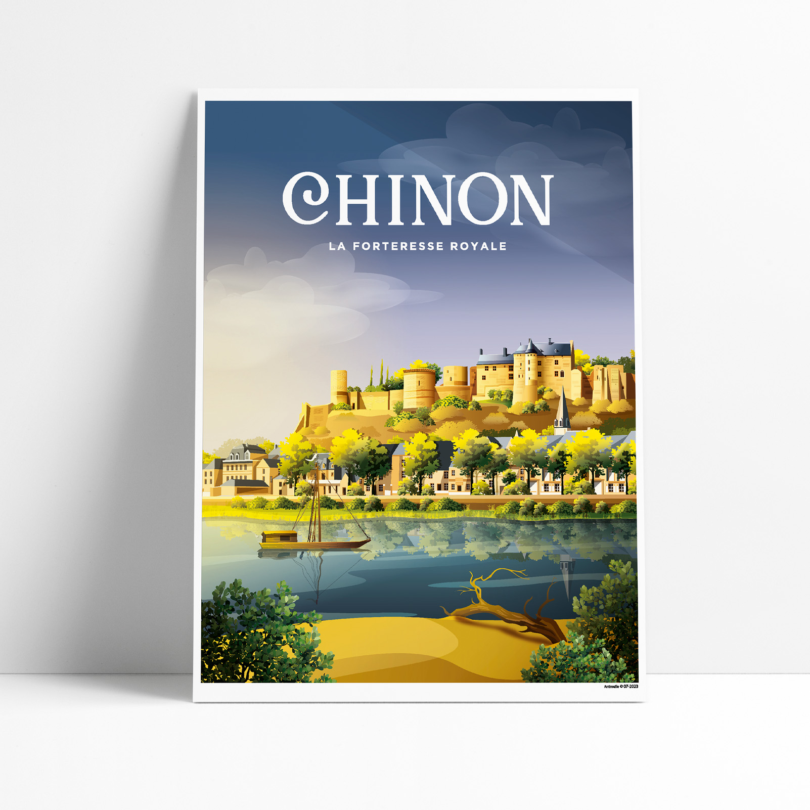 Affiche illustrée de la forteresse royale de Chinon