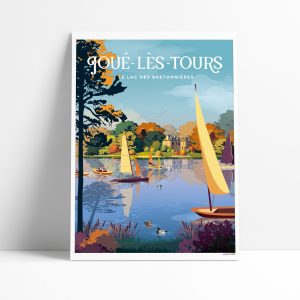 Affiche illustrée du lac des Bretonnières à Joué-lès-Tours