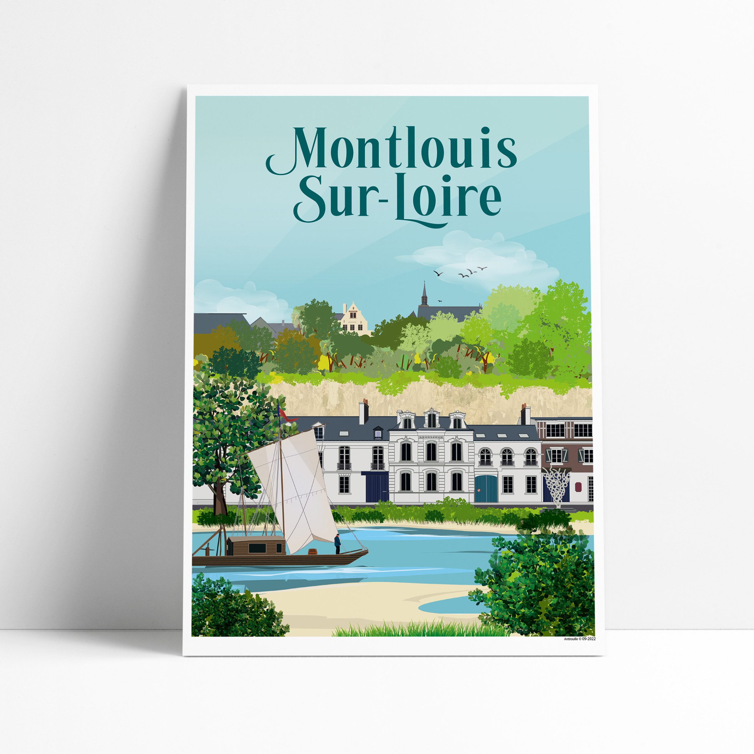 Affiche illustrée de Montlouis-sur-Loire
