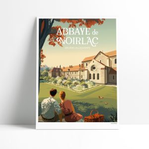 Affiche illustrée de l'Abbaye de Noirlac dans le Berry