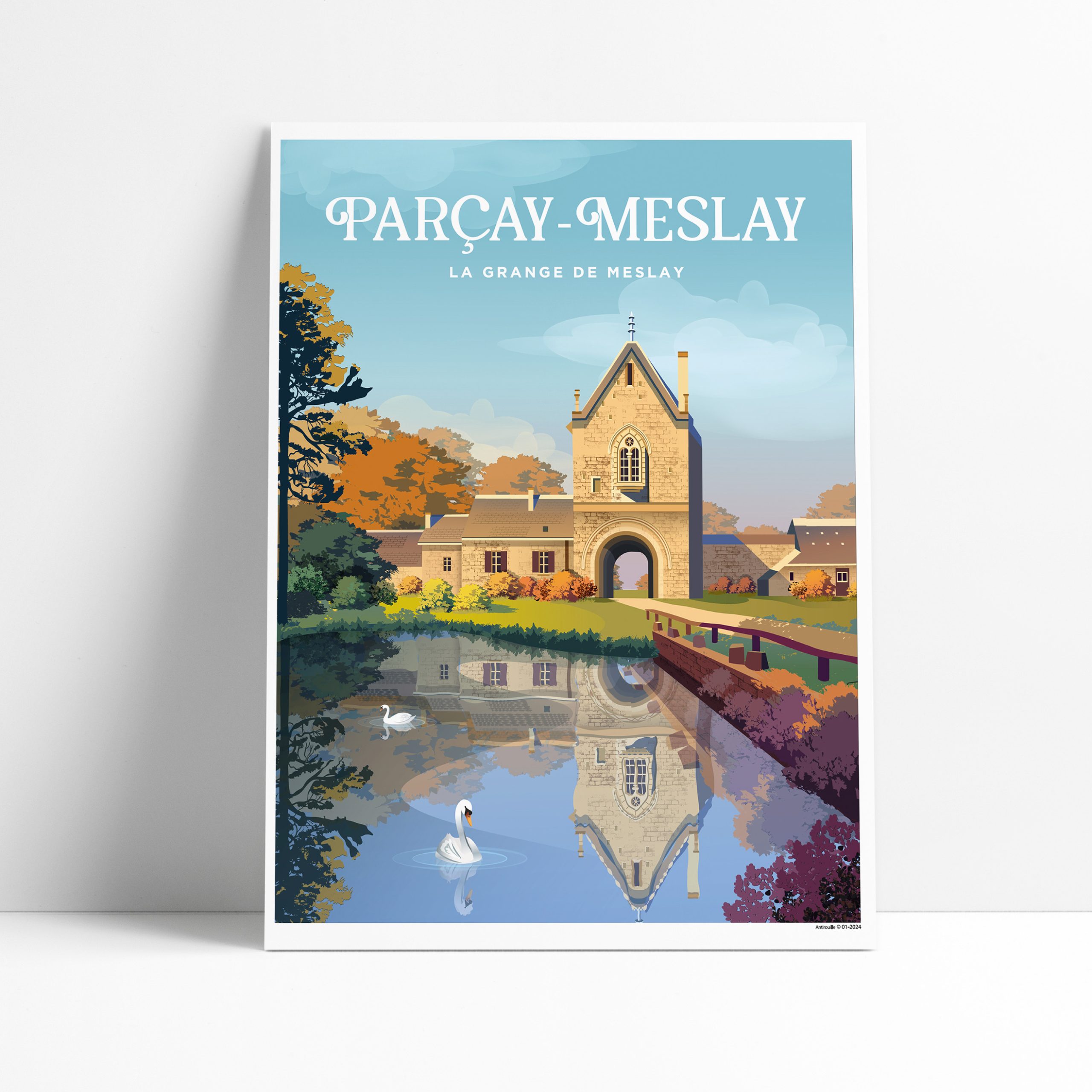 Affiche illustrée de la Grange de Meslay à Parçay-Meslay en Indre-et-Loire