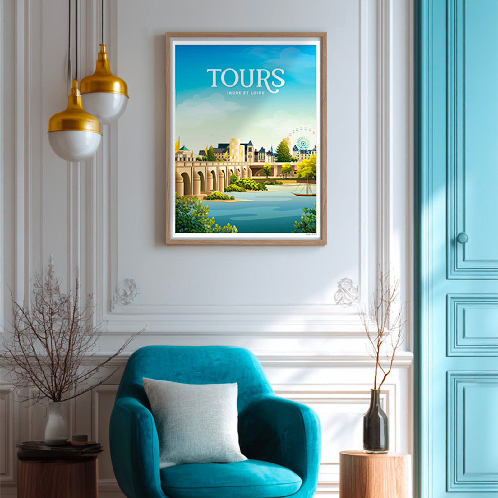 Affiche Tours - Vue de Loire – Image 3