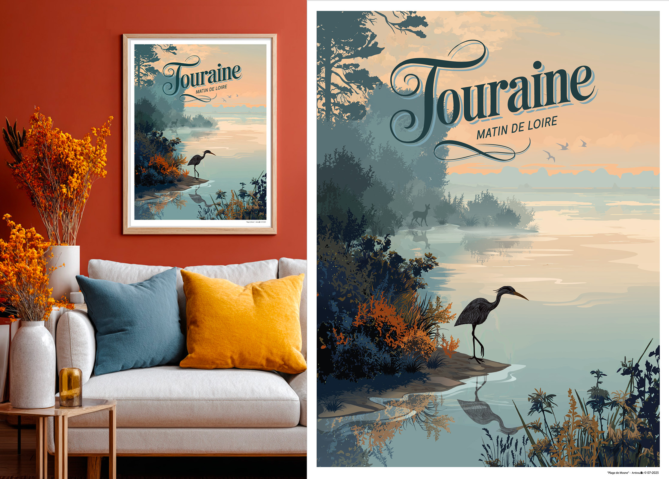 Affiche Matin de Loire Le héron – Image 2