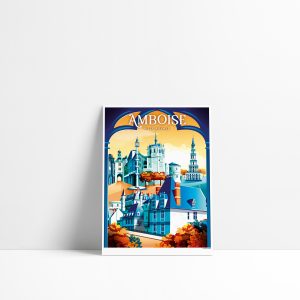 Carte postale illustrée d'Amboise, ville Royale