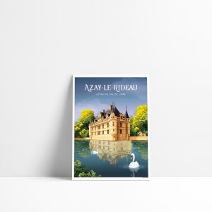 Carte postale illustrée du château d'Azay-le-Rideau