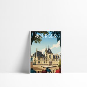 Carte postale illustrée du Palais Jacques Cœur à Bourges