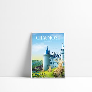 Carte postale illustrée des jardins et du château de Chaumont-sur-Loire en Loir-et-Cher