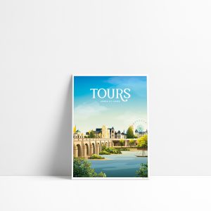 Carte postale Tours vue depuis le pont Wilson, avec la Loire au premier plan