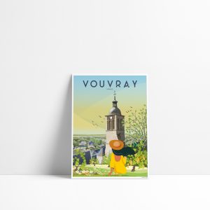 Carte postale Vouvray représentant les coteaux et le vignoble AOC en Touraine