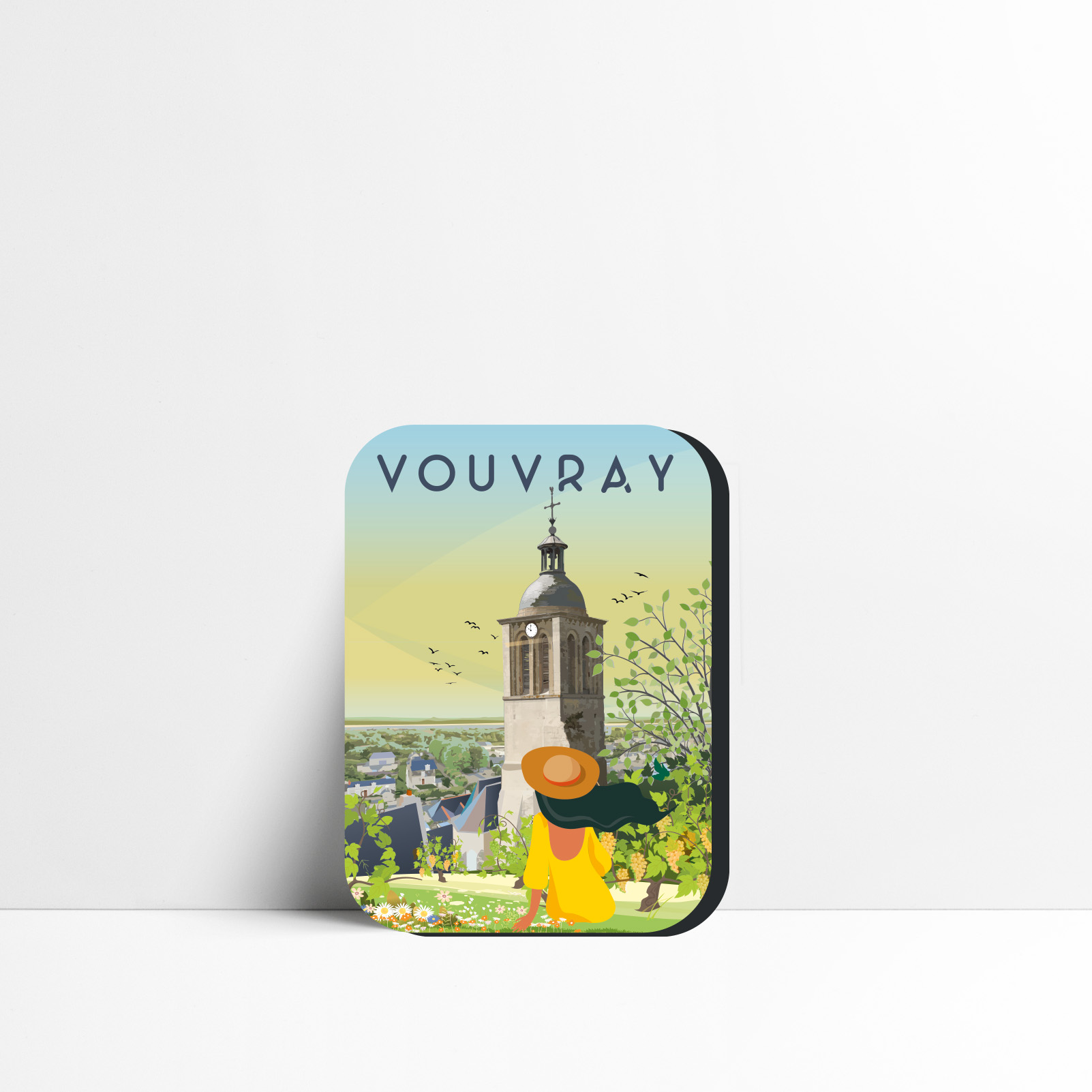 Magnet Vouvray, village viticole et coteaux de Loire