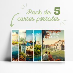 Lot de 5 cartes postales, pack Centre Val de Loire à composer