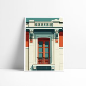 Affiche architecture La Fenêtre, façade du patrimoine Centre-Val de Loire