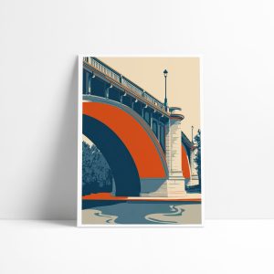 Affiche architecture Le Pont, illustration du pont Wilson à Tours