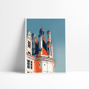 Affiche architecture Skyline, tourelle Renaissance Val de Loire