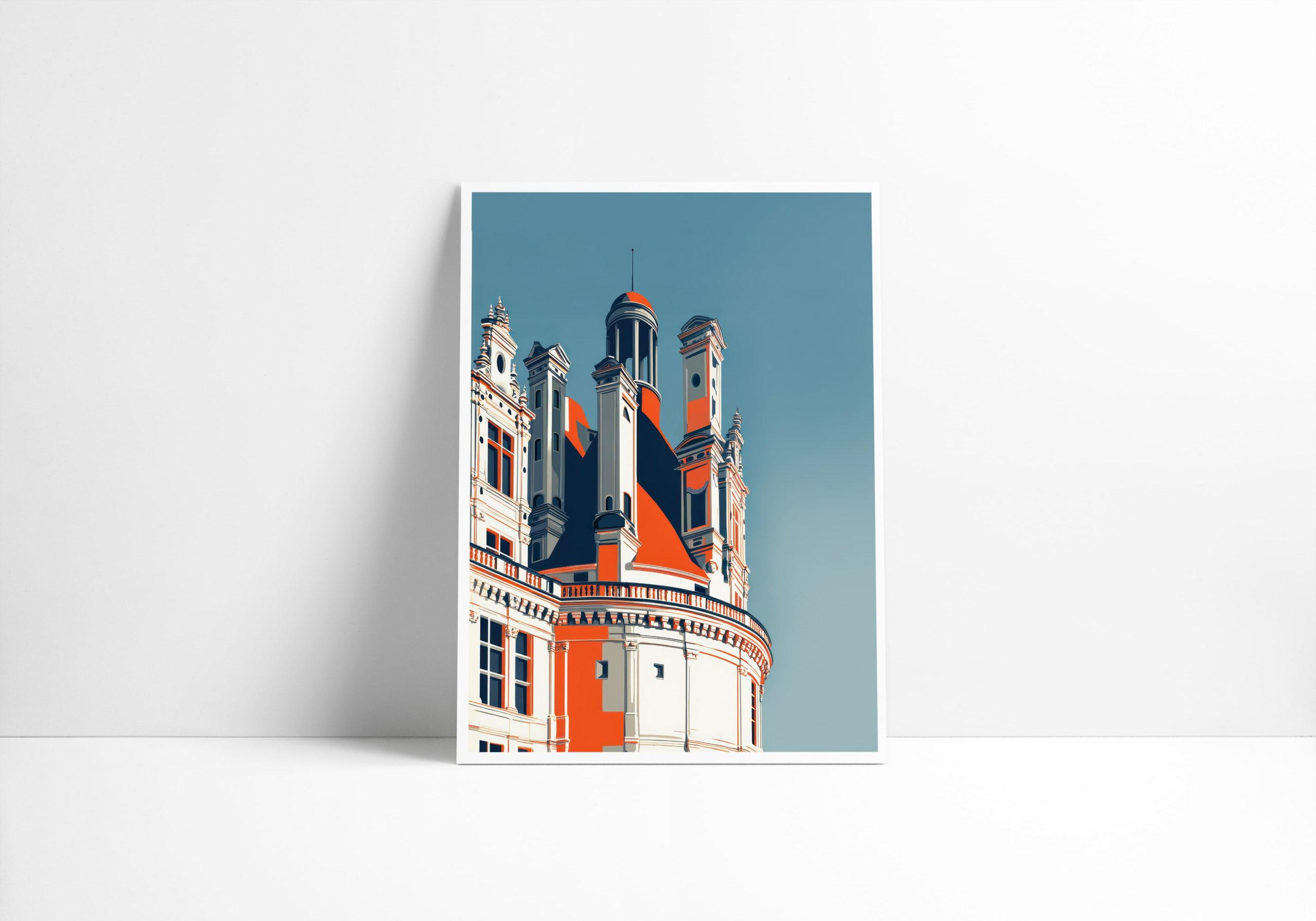 Affiche architecture Skyline, tourelle Renaissance Val de Loire